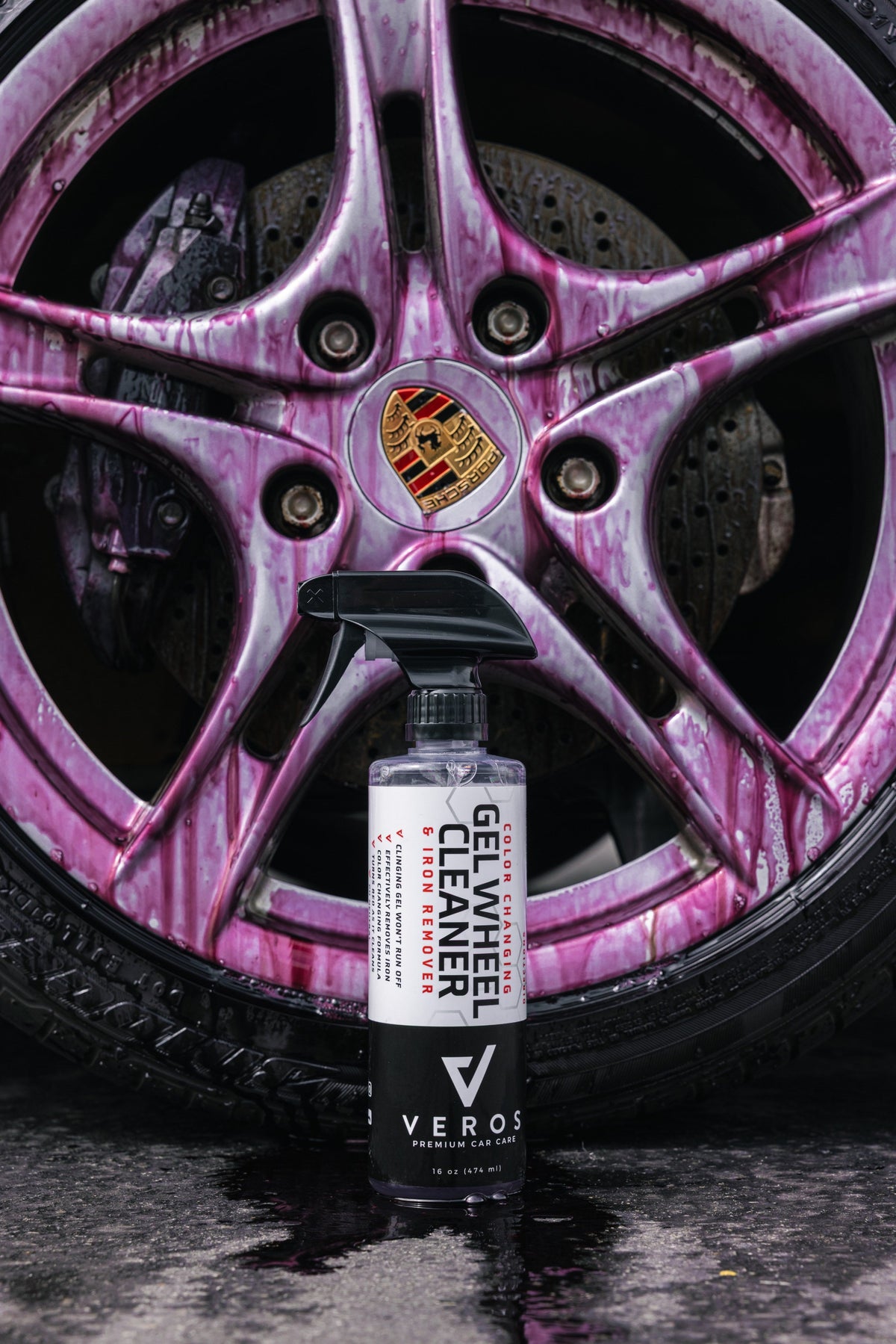 Gel Wheel Cleaner reacting with brake dust