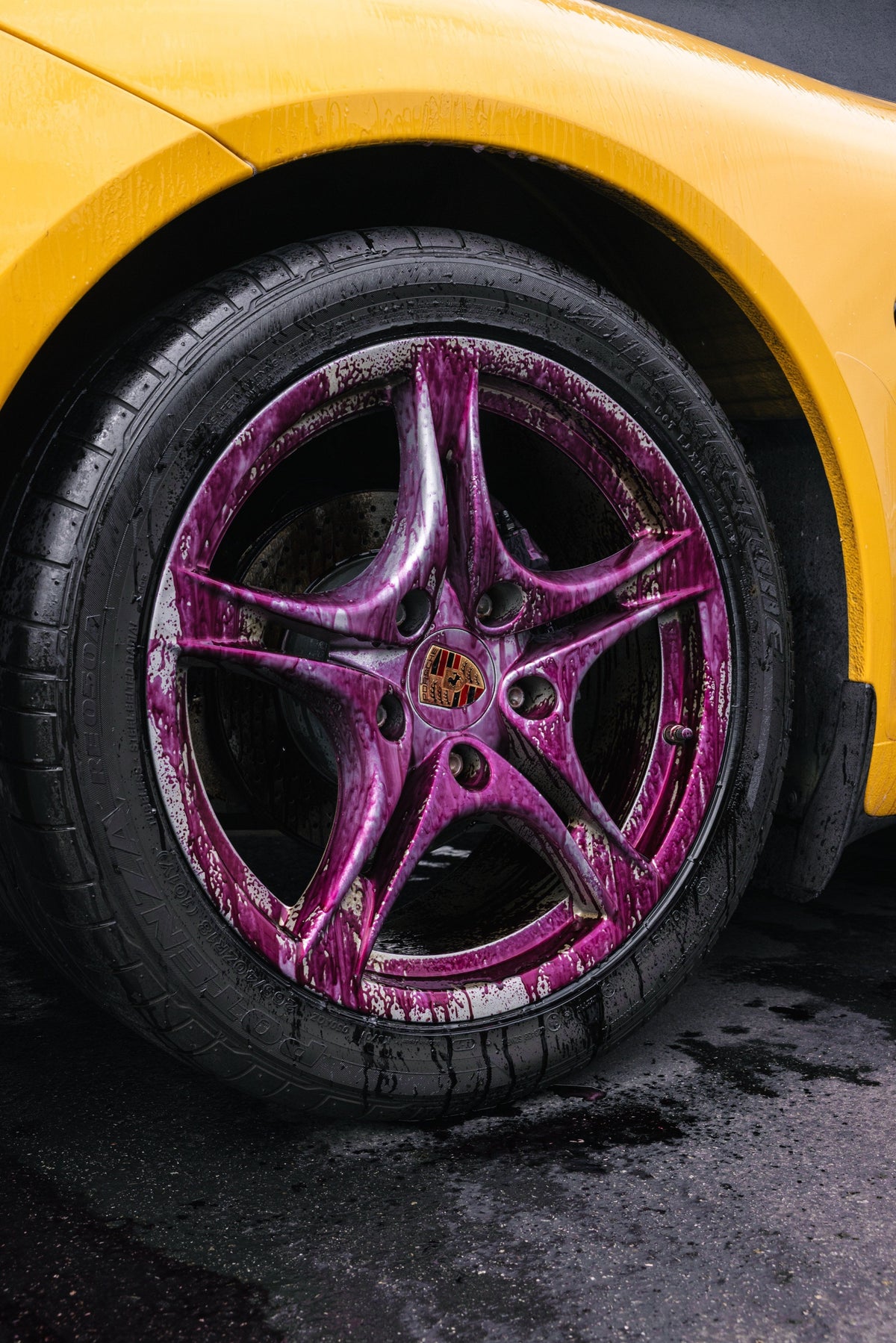 Iron removal on a Porsche wheel