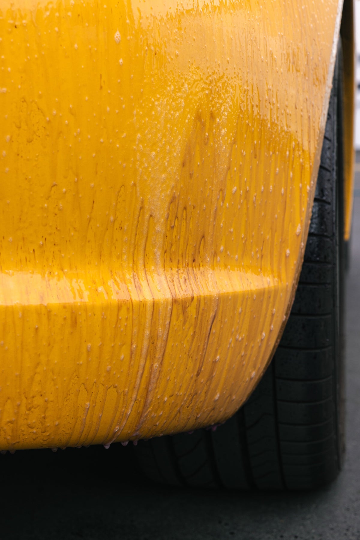 Gel Wheel Cleaner clinging to paint
