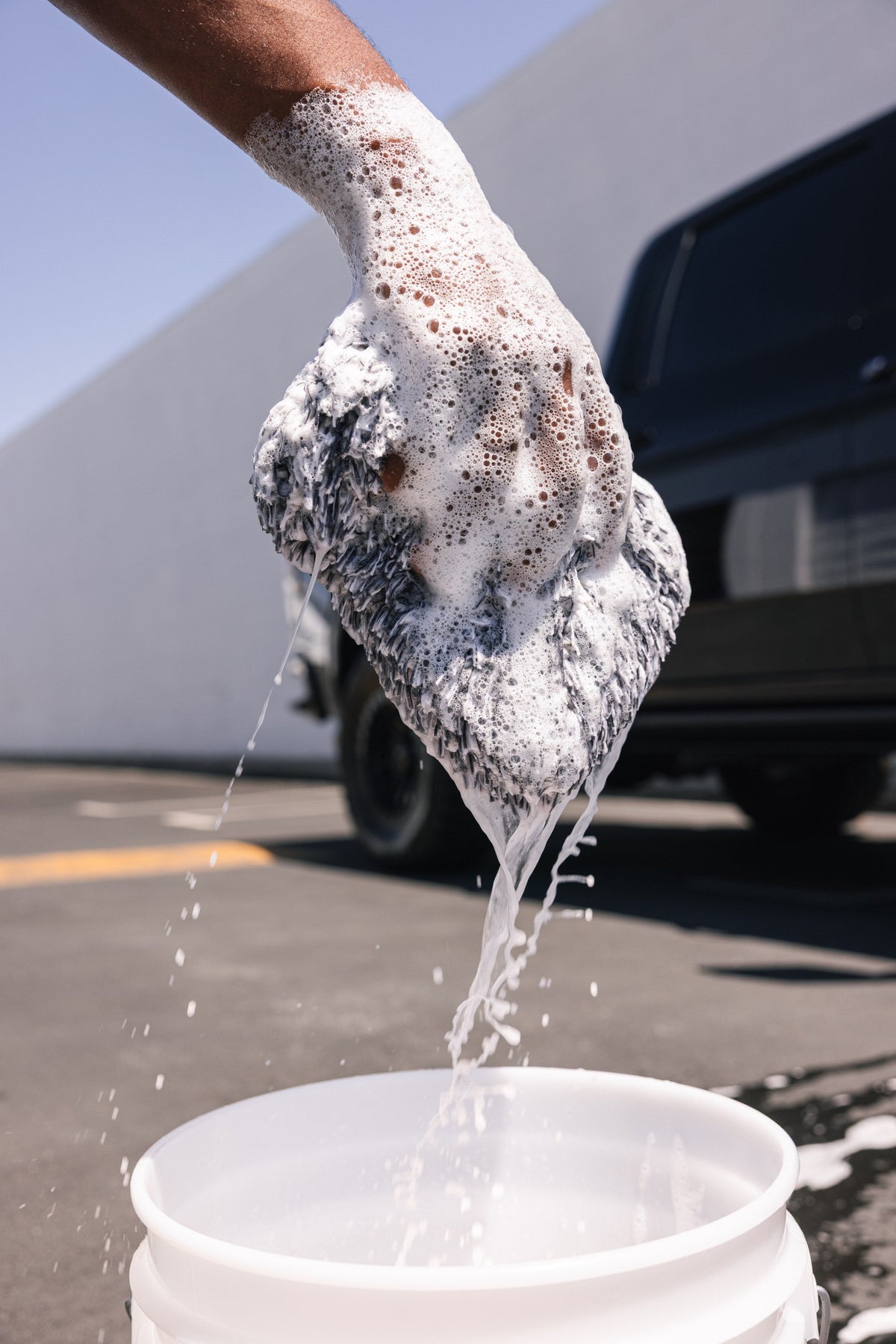 Premium Wash Pad loaded with suds