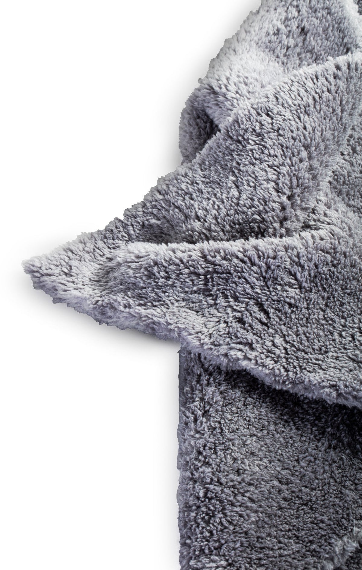 Veros Borderless Grey Microfiber Towel, edgeless detail